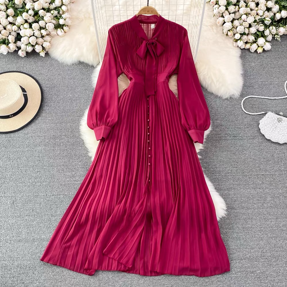 Red carpet pleat dress FD56 images